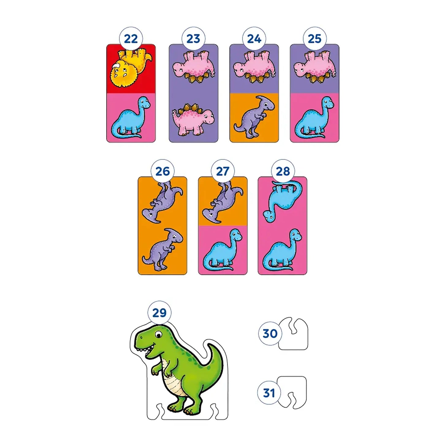 Orchard Toys Dinosaur Dominoes Mini Game Misplaced Pieces 1