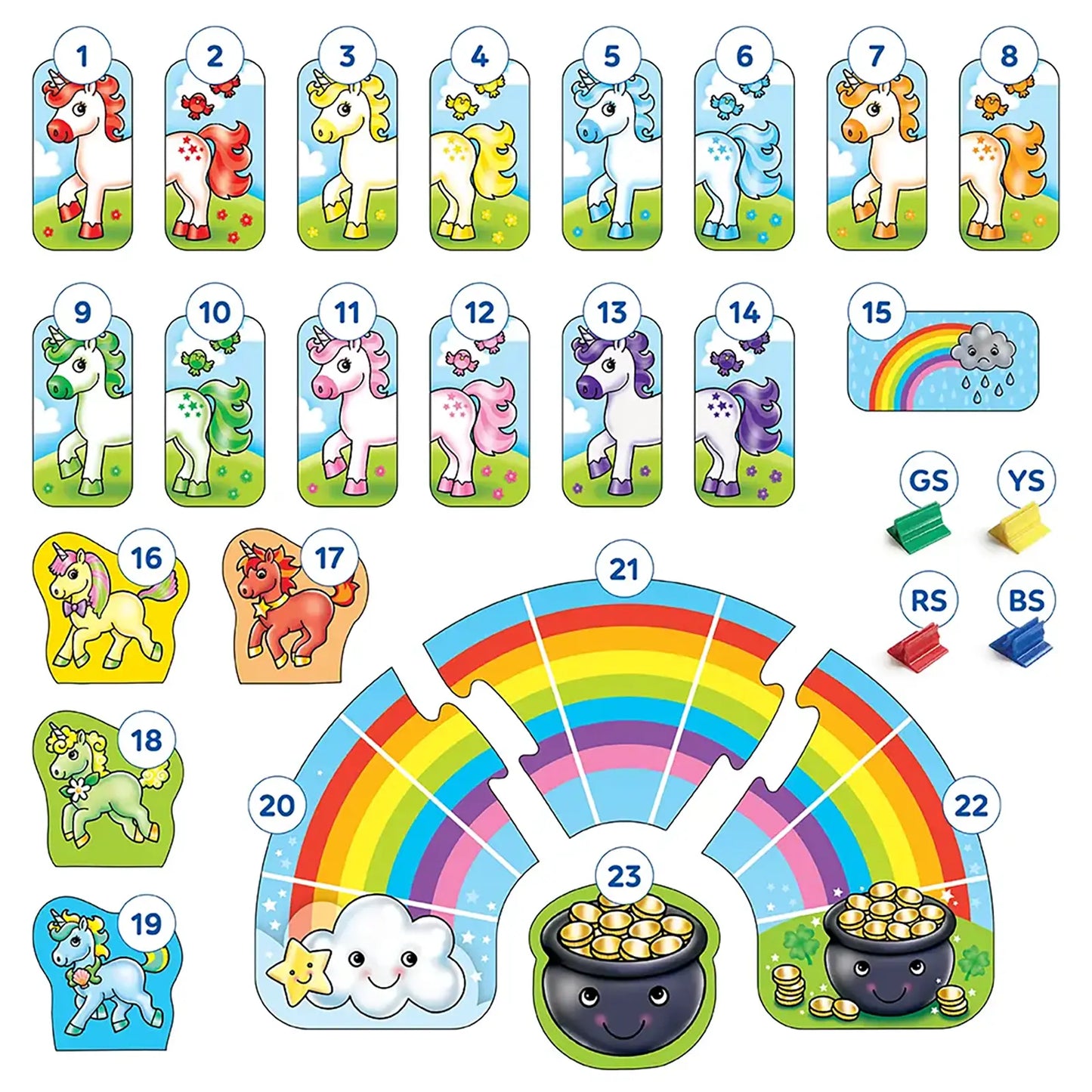 Orchard Toys Rainbow Unicorns Game Misplaced Pieces 34