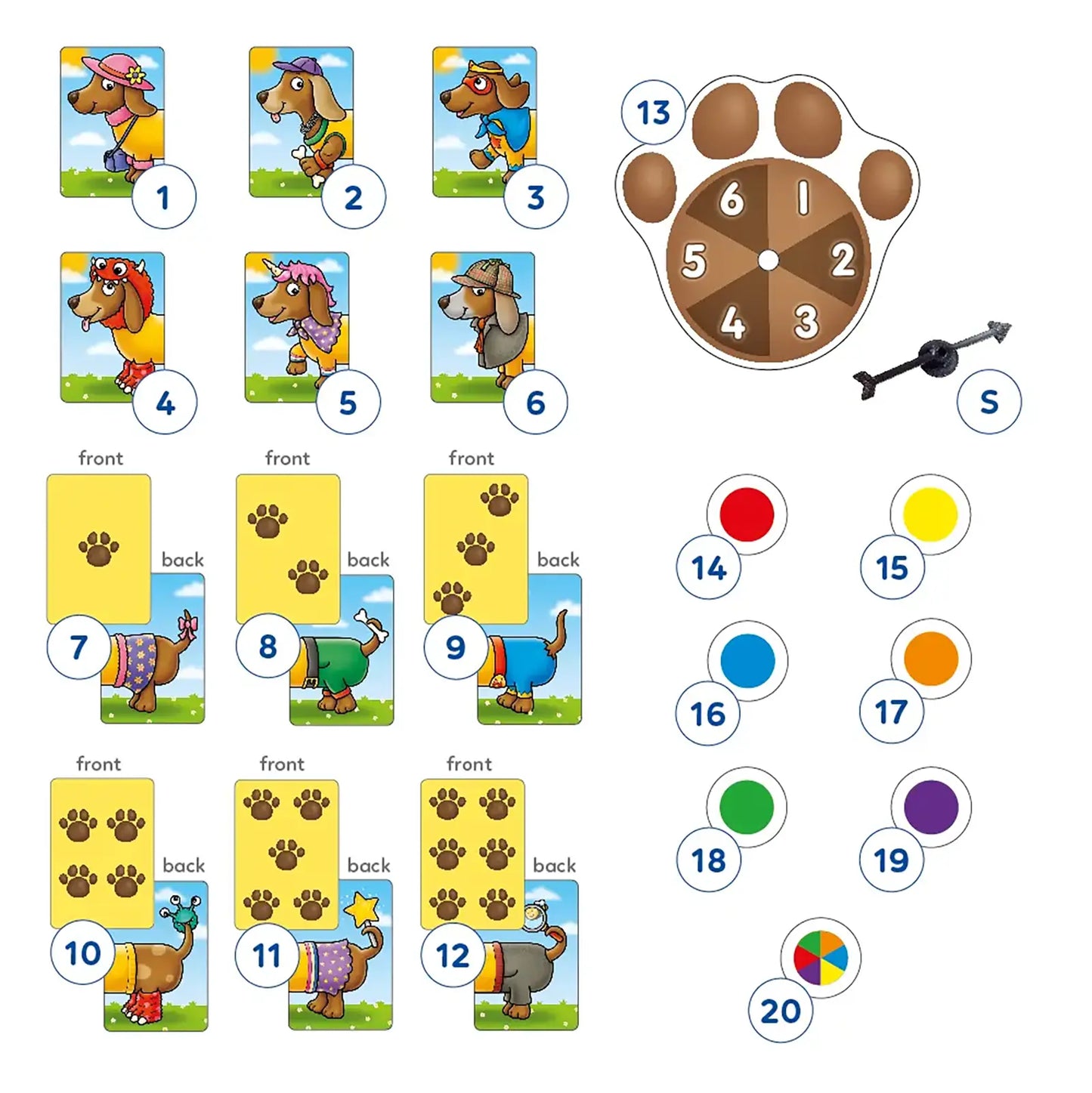 Orchard Toys Spotty Sausage Dogs Game Misplaced Pieces 214