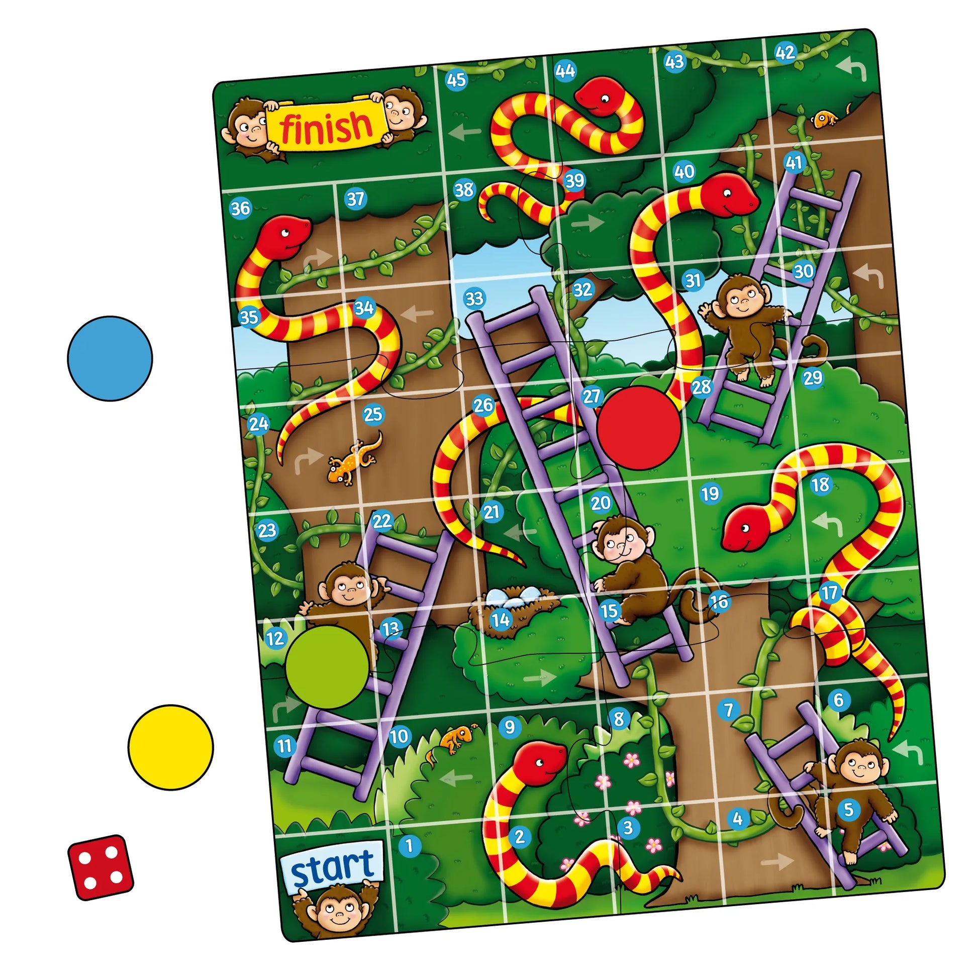 Orchard Toys Jungle Snakes & Ladders Mini Game 1