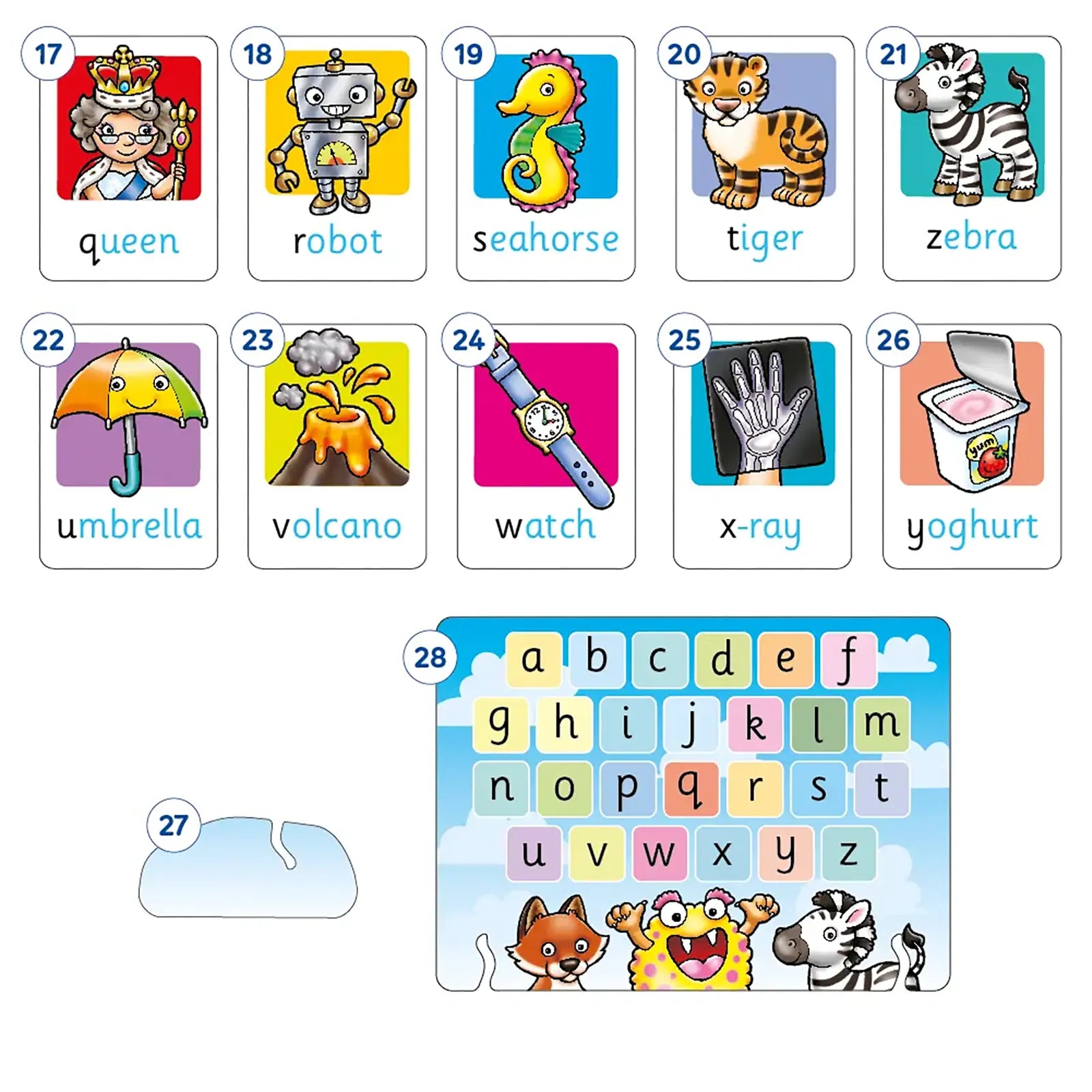 Orchard Toys Alphabet Flashcards Misplaced Pieces 1