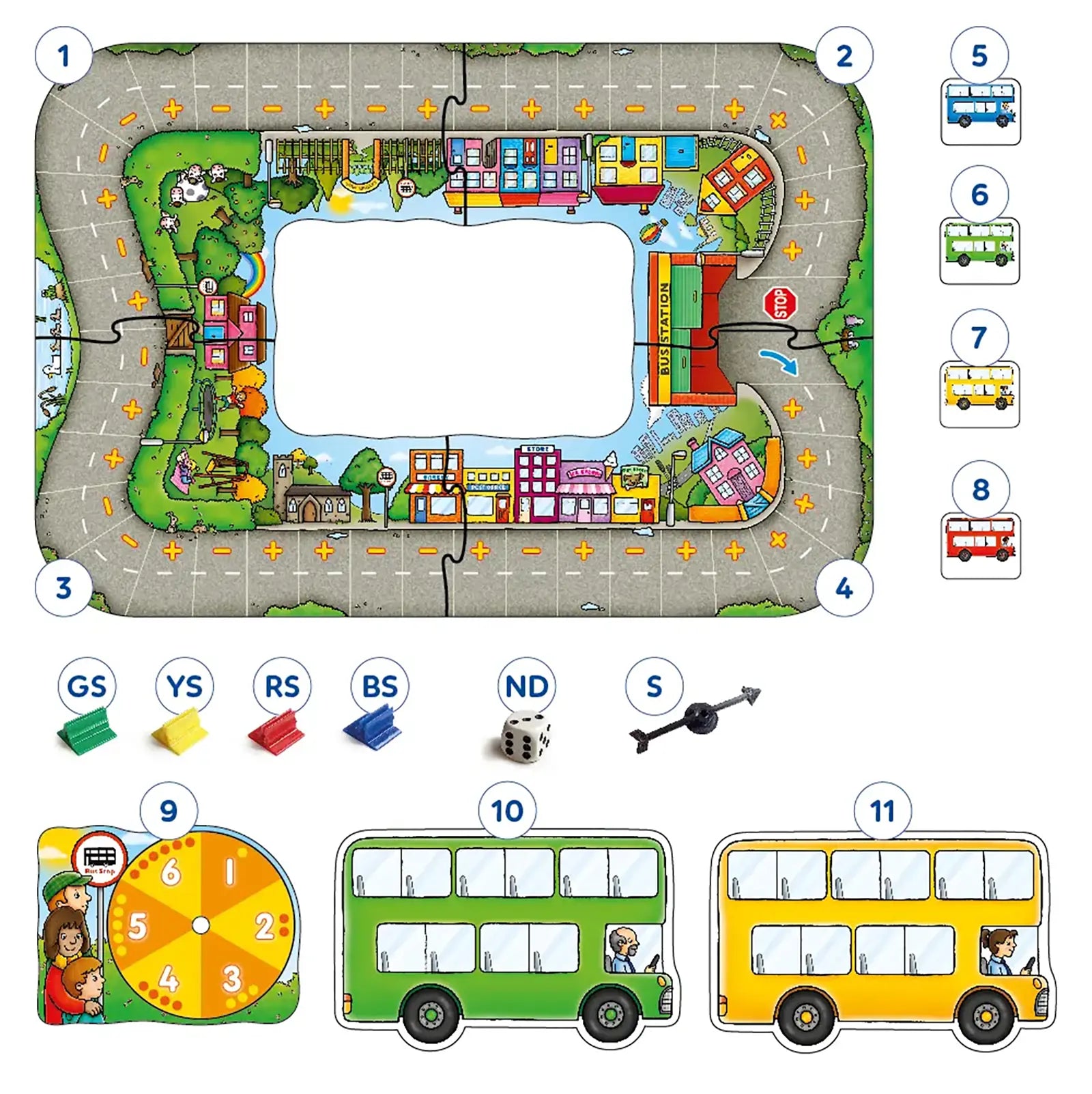 Orchard Toys Bus Stop Board Game Misplaced Pieces 22