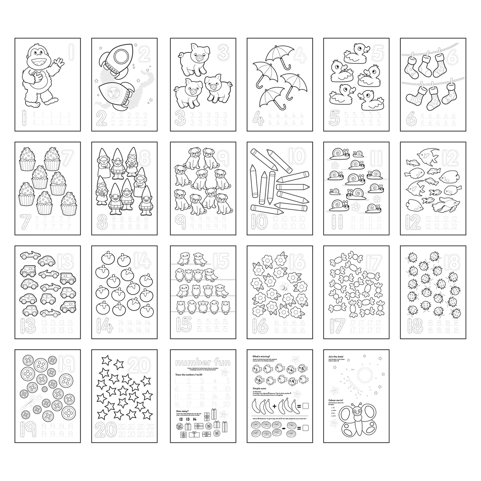 Orchard Toys 1-20 Colouring Book 1