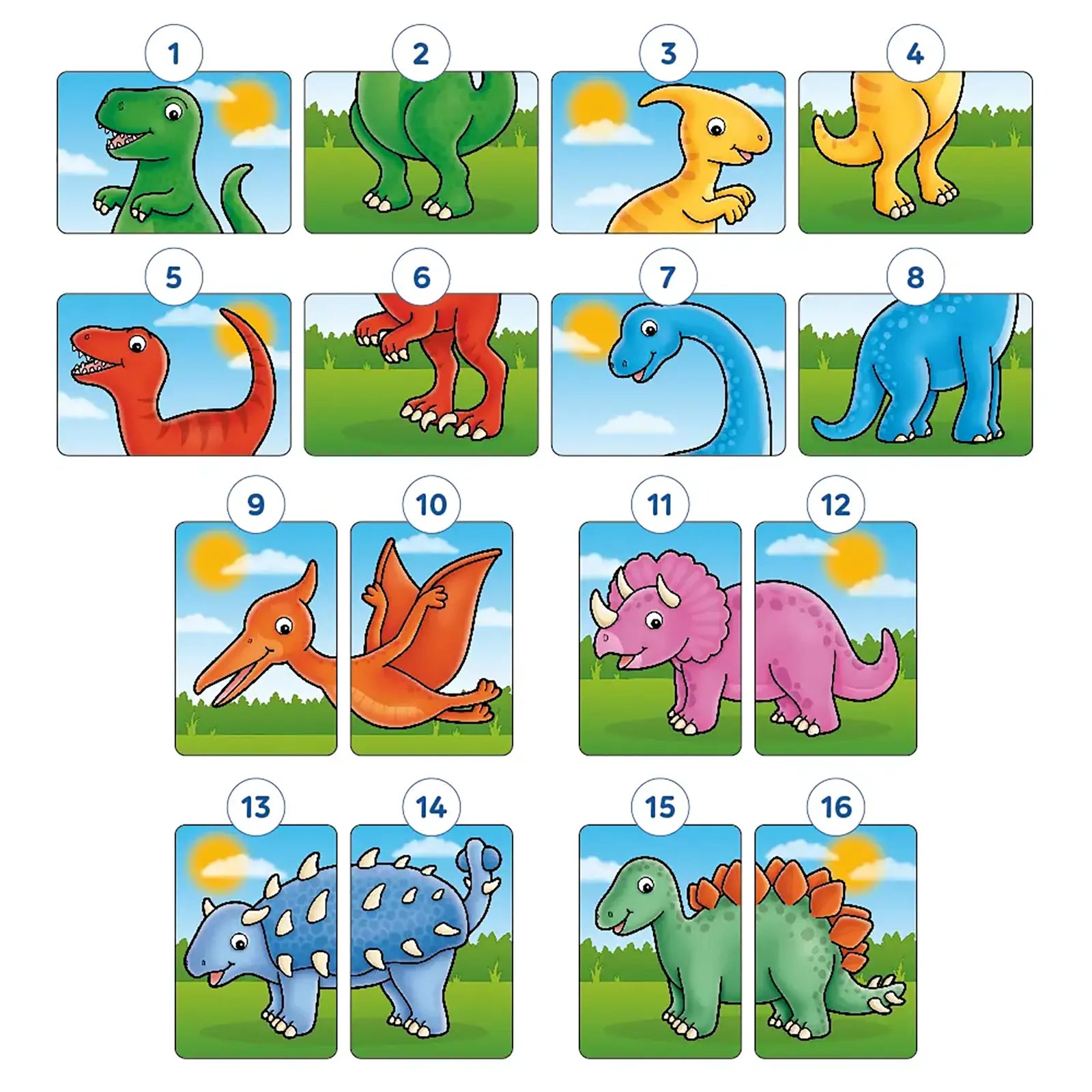 Orchard Toys Dinosaur Heads And Tails Game Misplaced Pieces 267