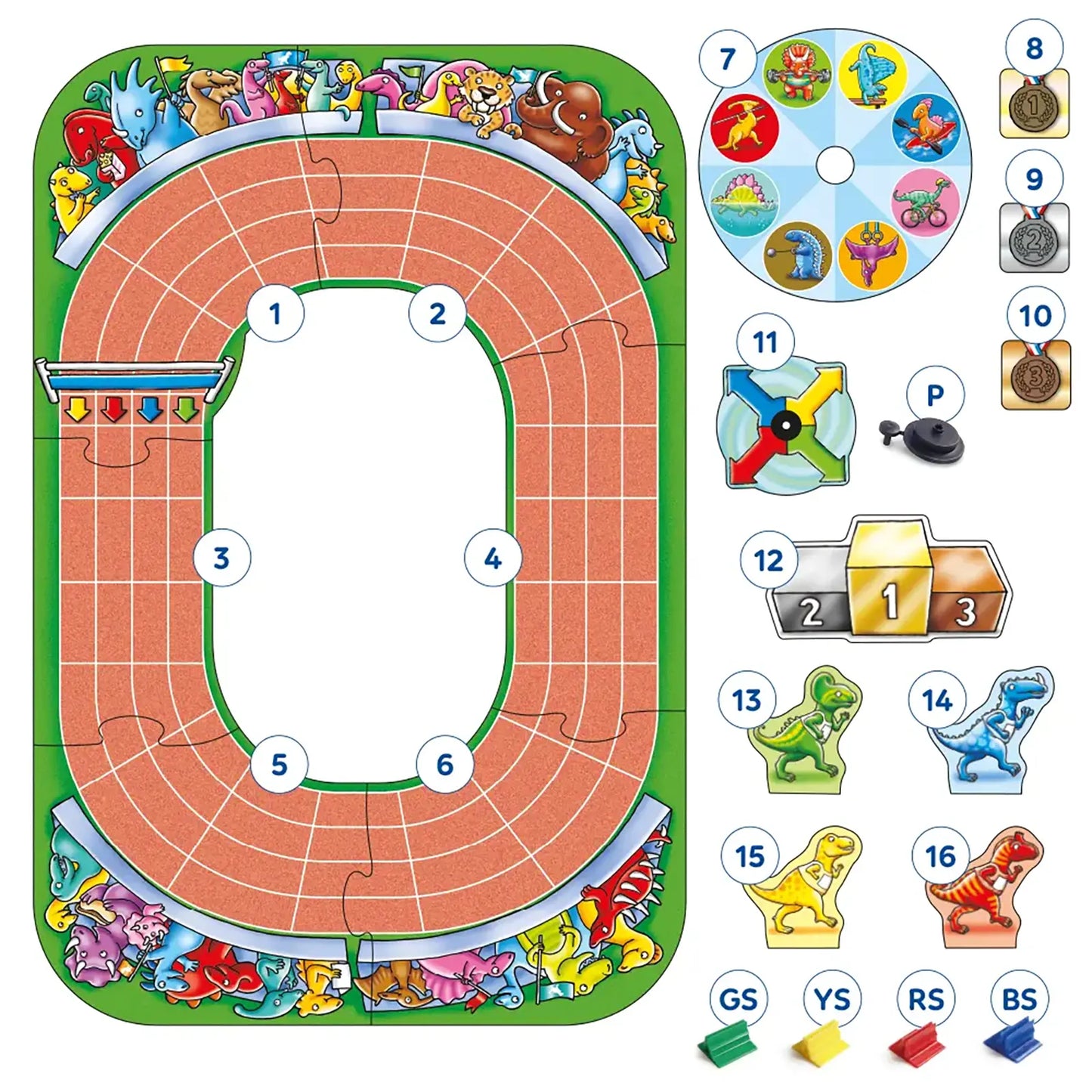 Orchard Toys Dinosaur Race Board Game Misplaced Pieces 178