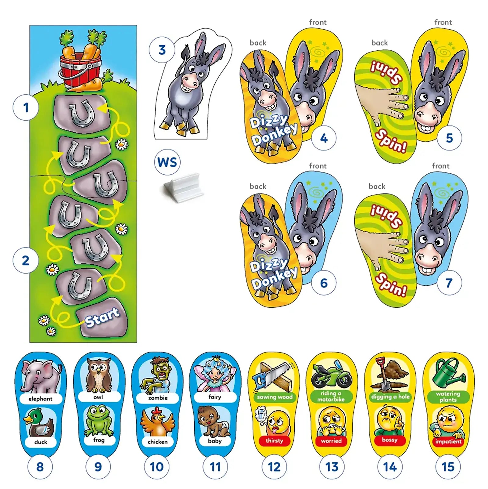 Orchard Toys Dizzy Donkey Game Misplaced Pieces 179