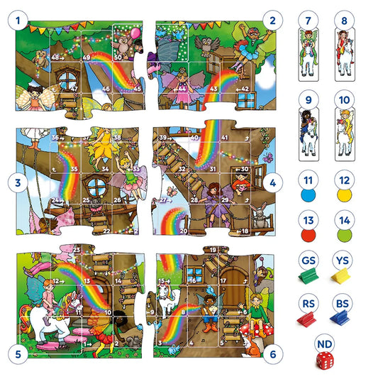 Orchard Toys Fairy Snakes & Ladders and Ludo Board Game Misplaced Pieces 27