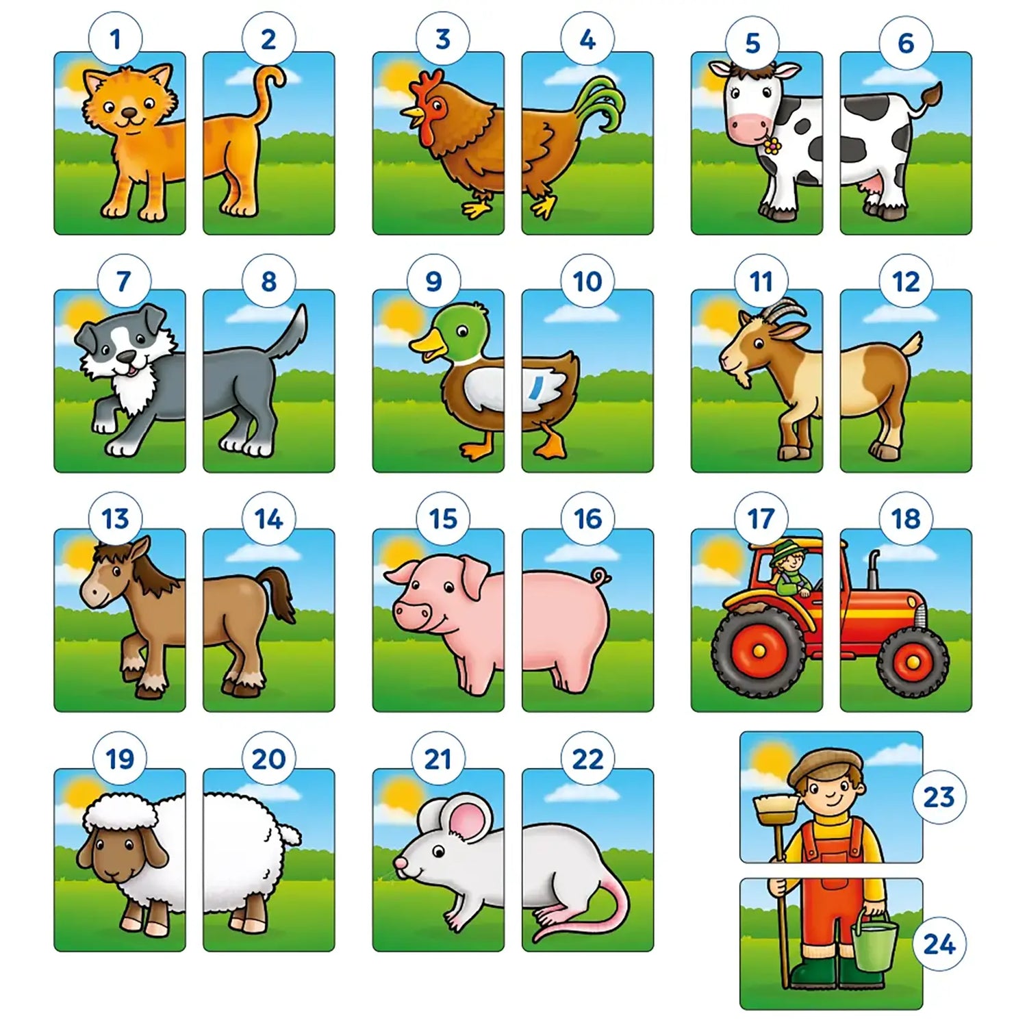 Orchard Toys Farmyard Heads and Tails Game Misplaced Pieces 181