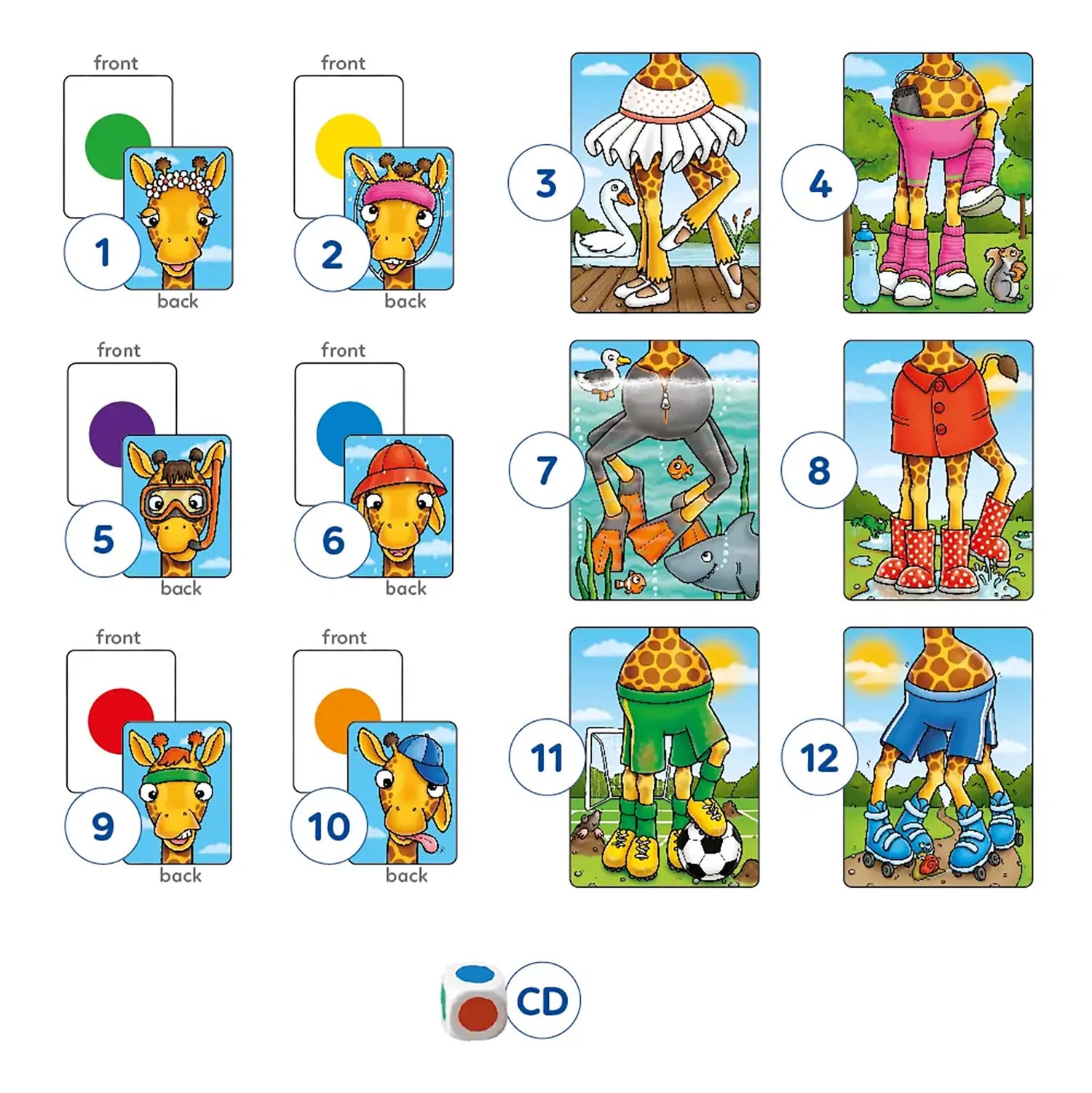 Orchard Toys Giraffes in Scarves Game Misplaced Pieces 185