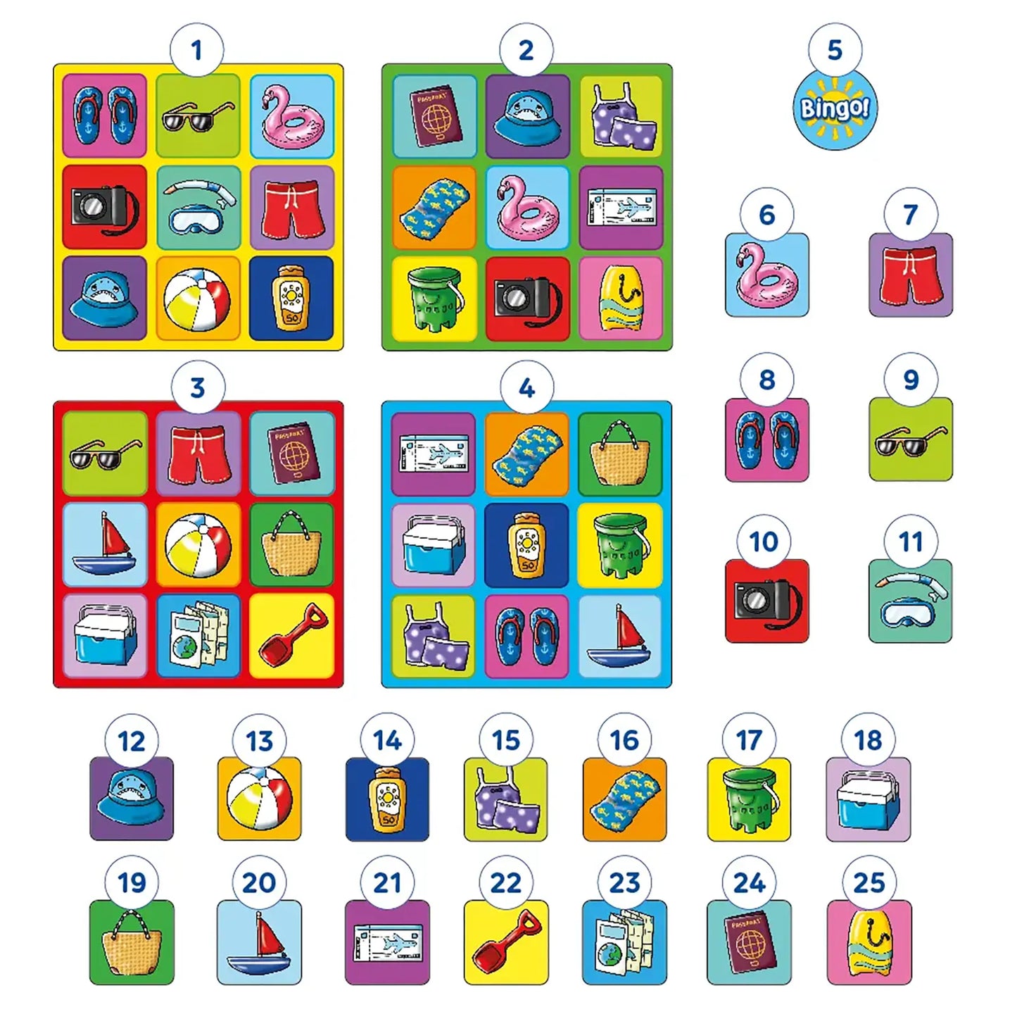 Orchard Toys Holiday Bingo Game Misplaced Pieces 65