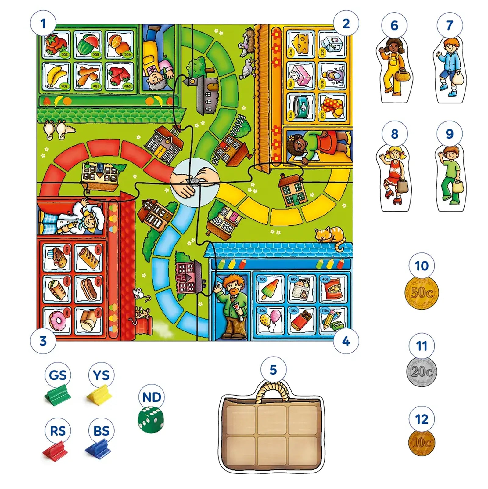 Orchard Toys Pop to the Shops International Board Game Misplaced Pieces 33