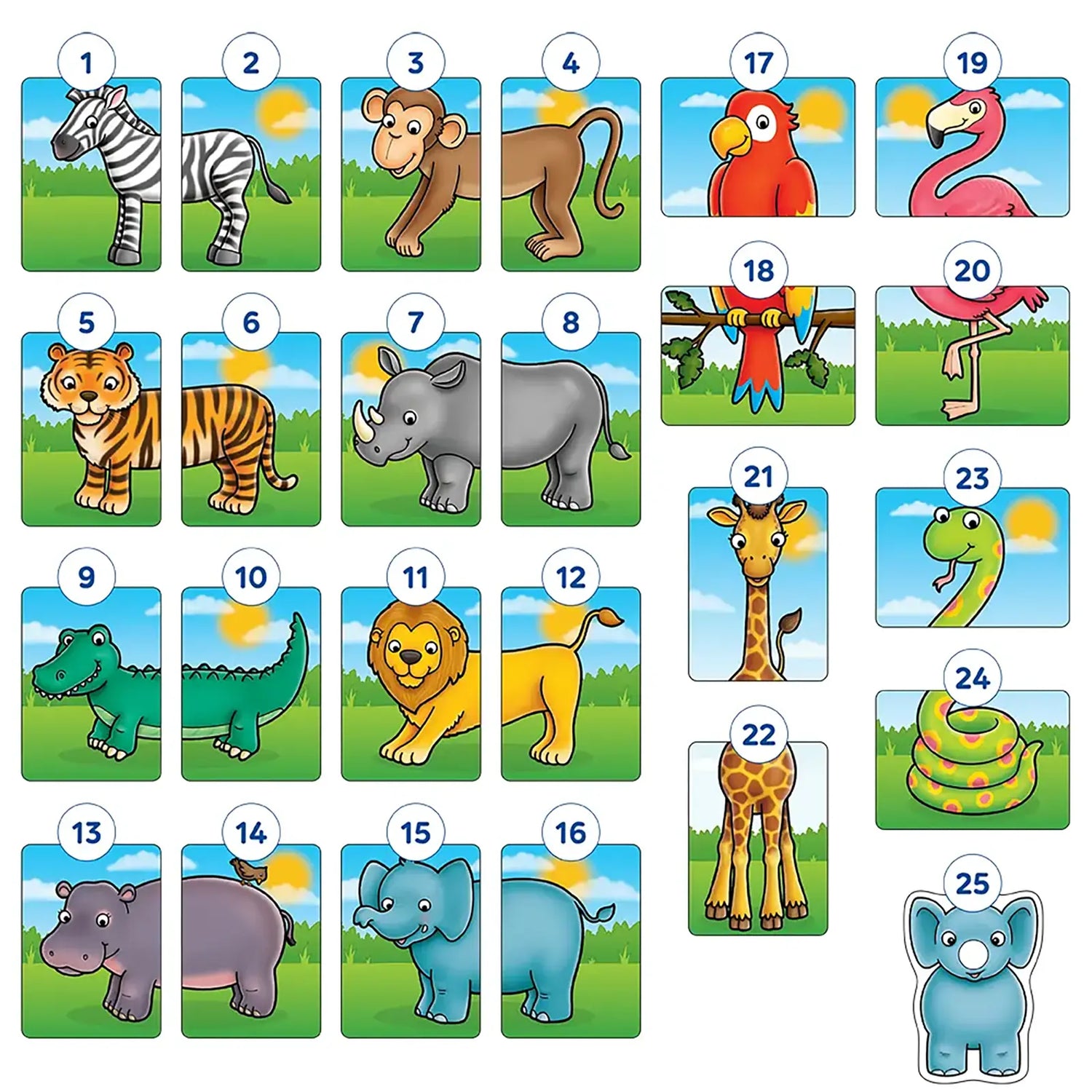 Orchard Toys Jungle Heads & Tails Game Misplaced Pieces 189