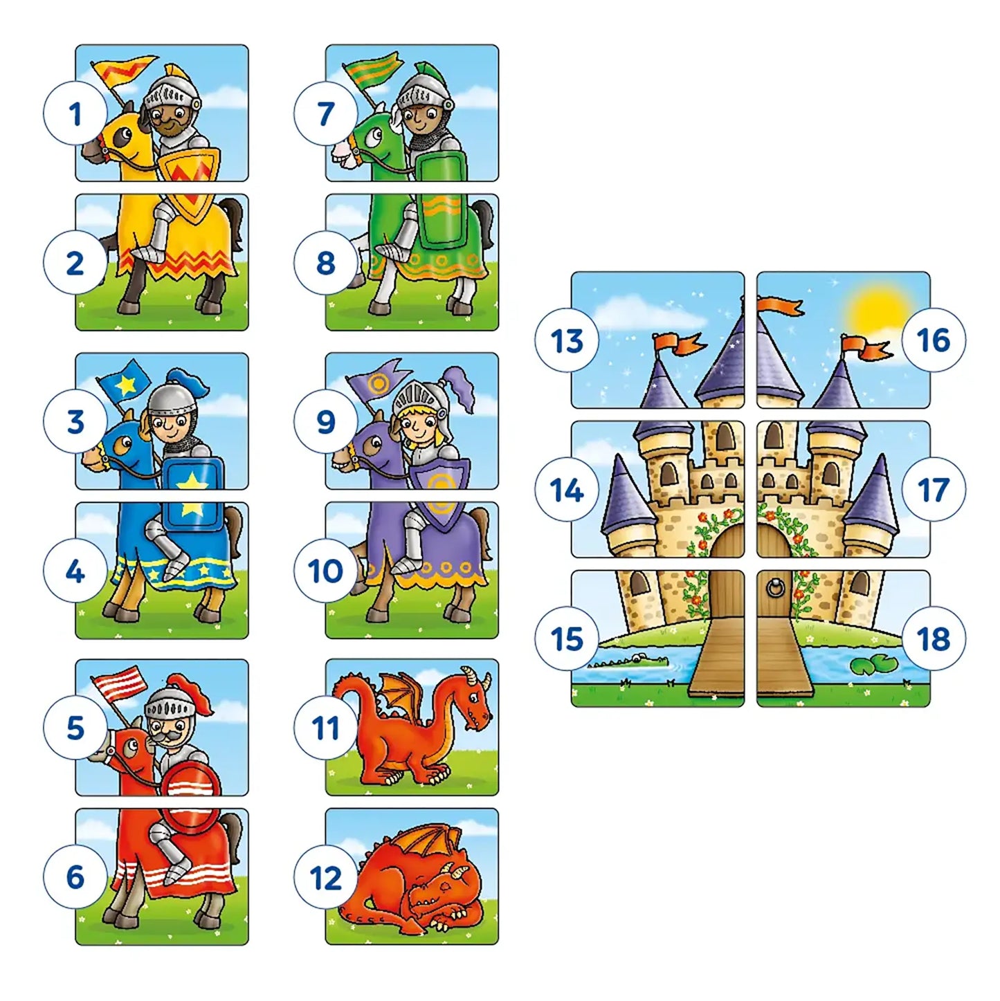 Orchard Toys Knights and Dragons Game Misplaced Pieces 191