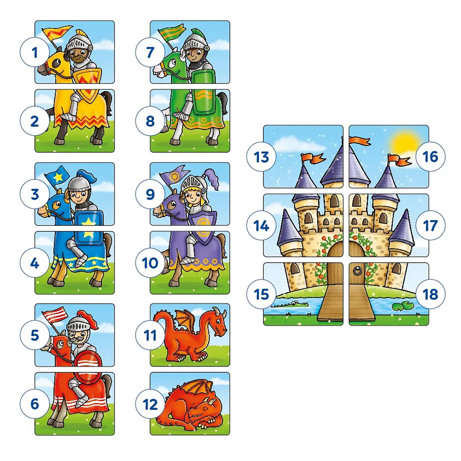 Orchard Toys Knights and Dragons Game Misplaced Pieces 191