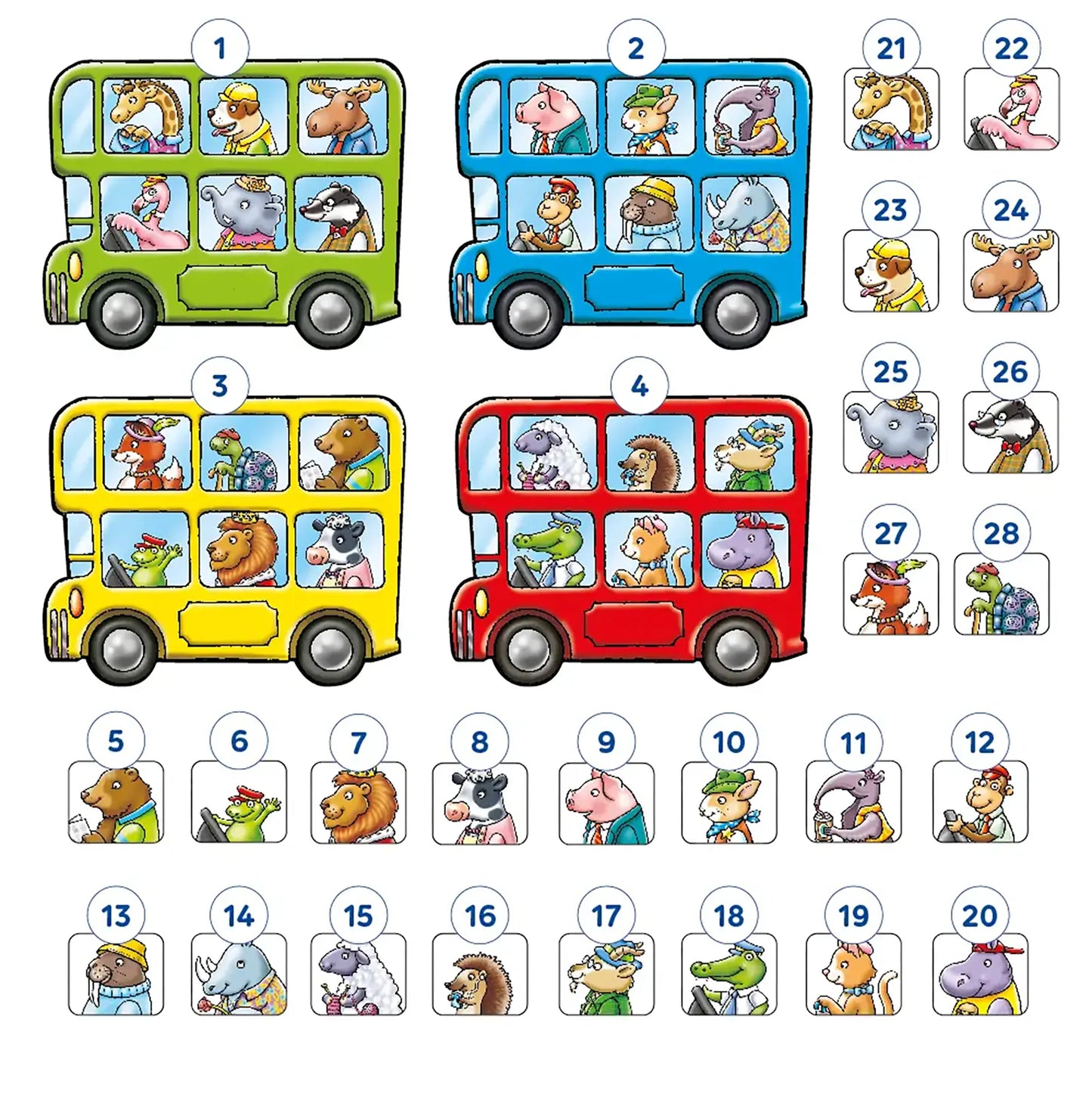 Orchard Toys Little Bus Lotto Mini Game Misplaced Pieces 30