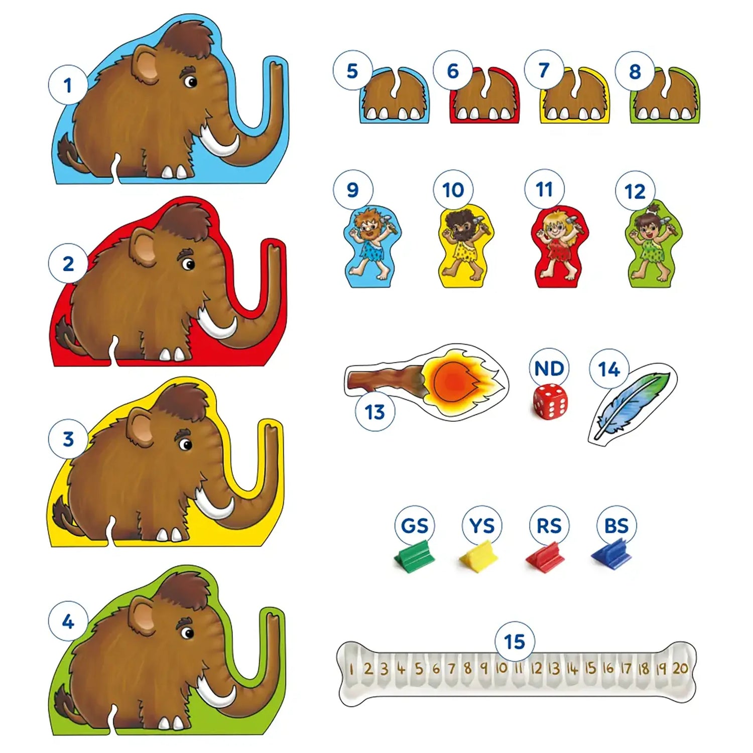 Orchard Toys Mammoth Maths Game Misplaced Pieces 196