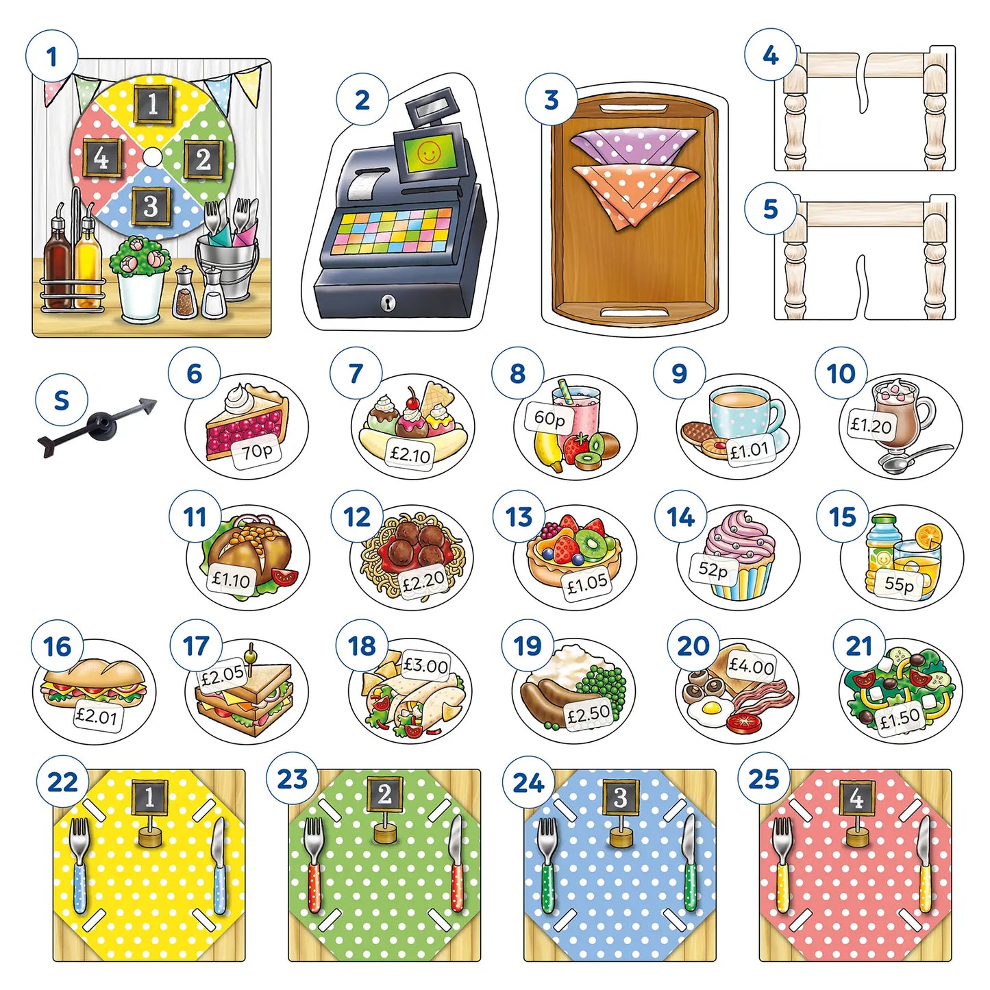 Orchard Toys Money Match Café Game Misplaced Pieces 198