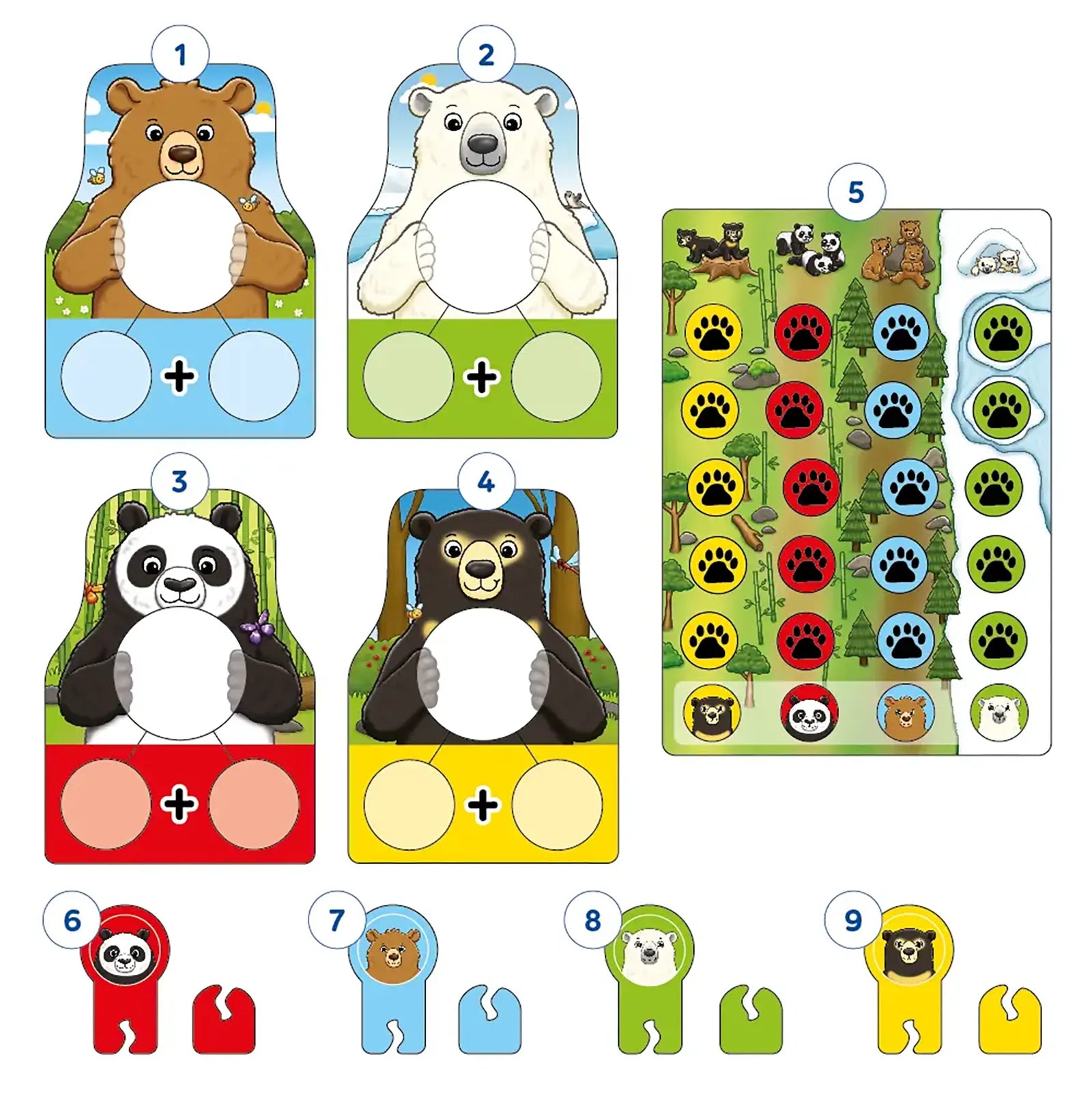 Orchard Toys Number Bears Game Misplaced Pieces 238