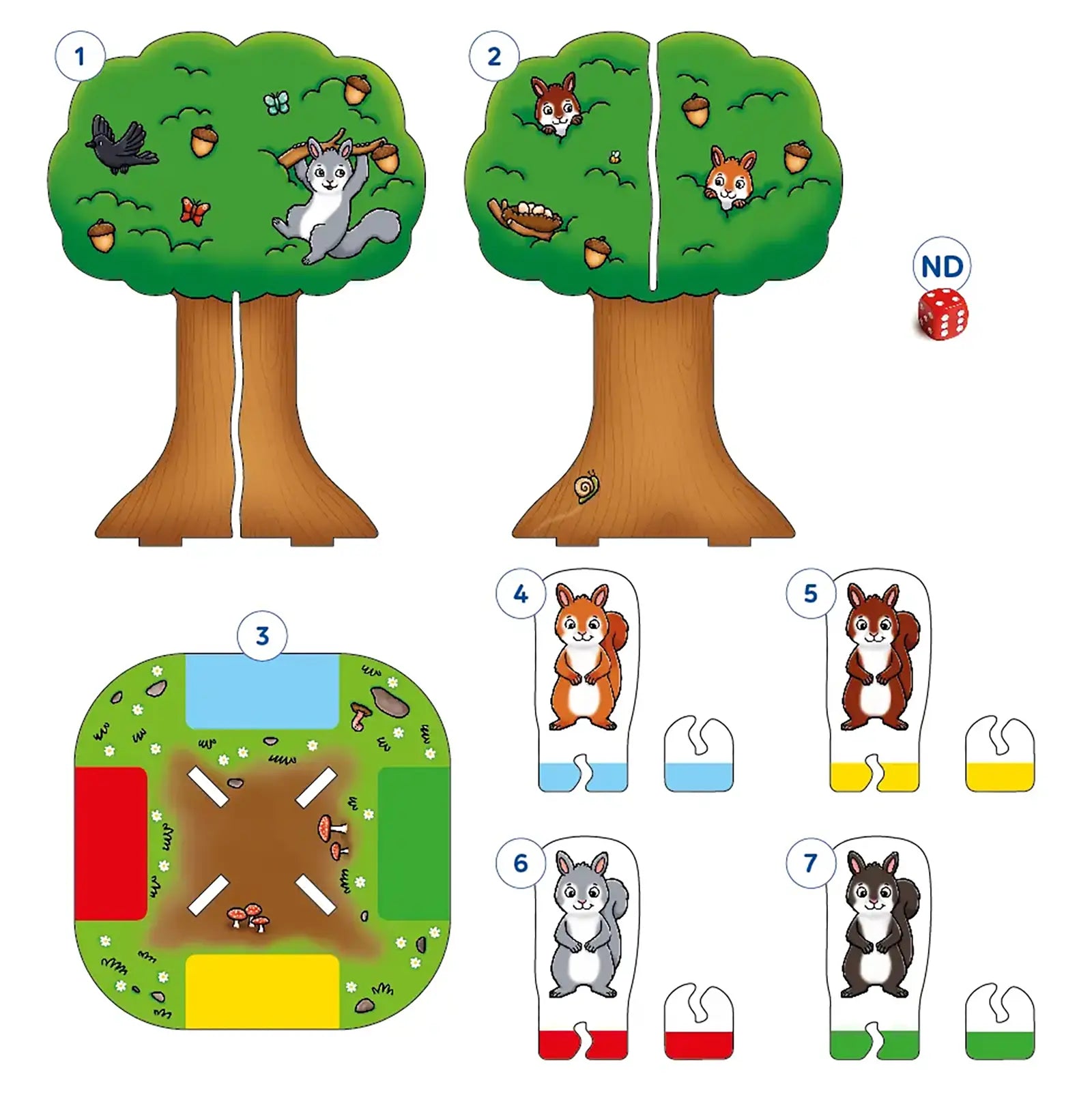 Orchard Toys Nutty Numbers Game Misplaced Pieces 255