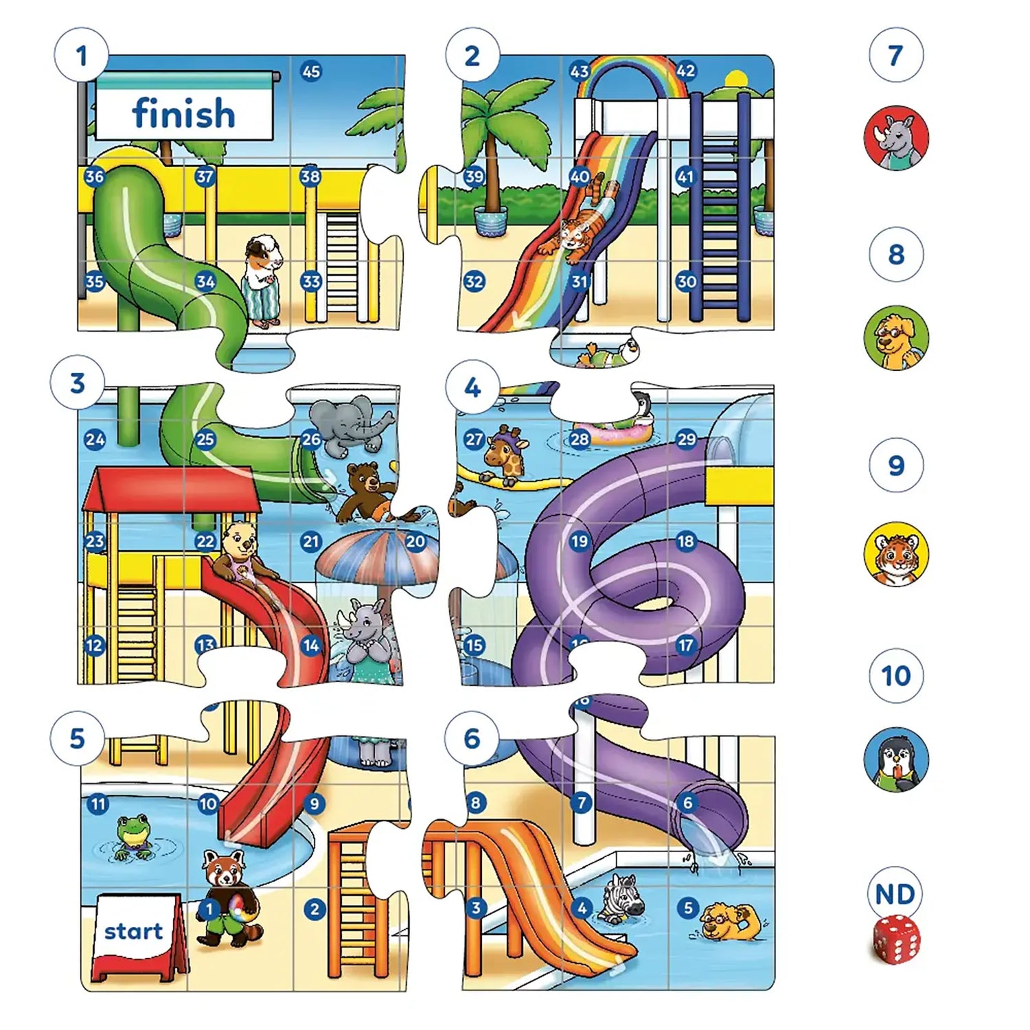 Orchard Toys Water Chutes And Ladders Game Misplaced Pieces 268