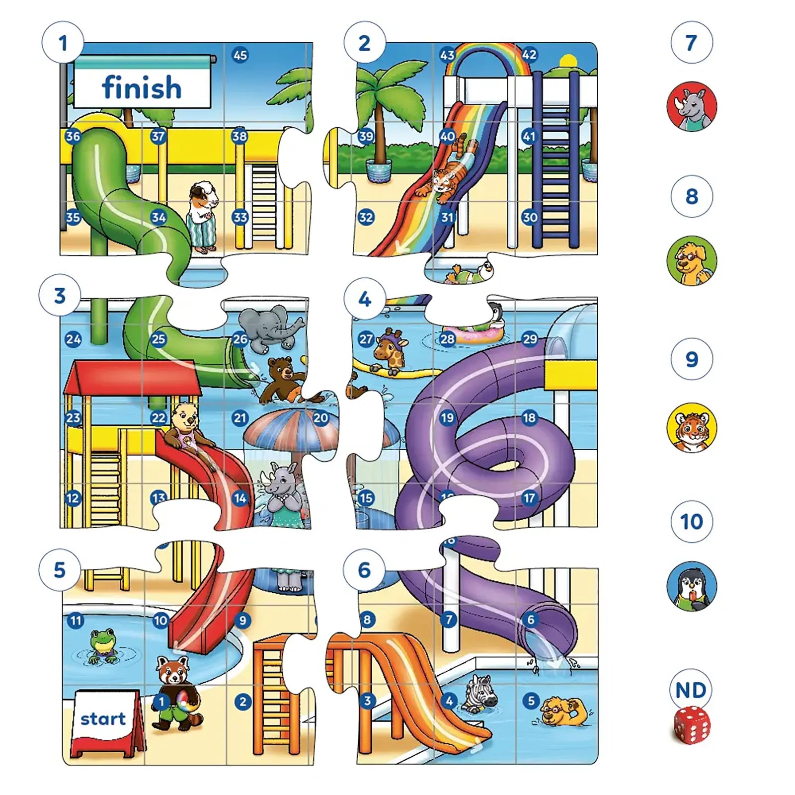 Orchard Toys Water Chutes And Ladders Game Misplaced Pieces 268