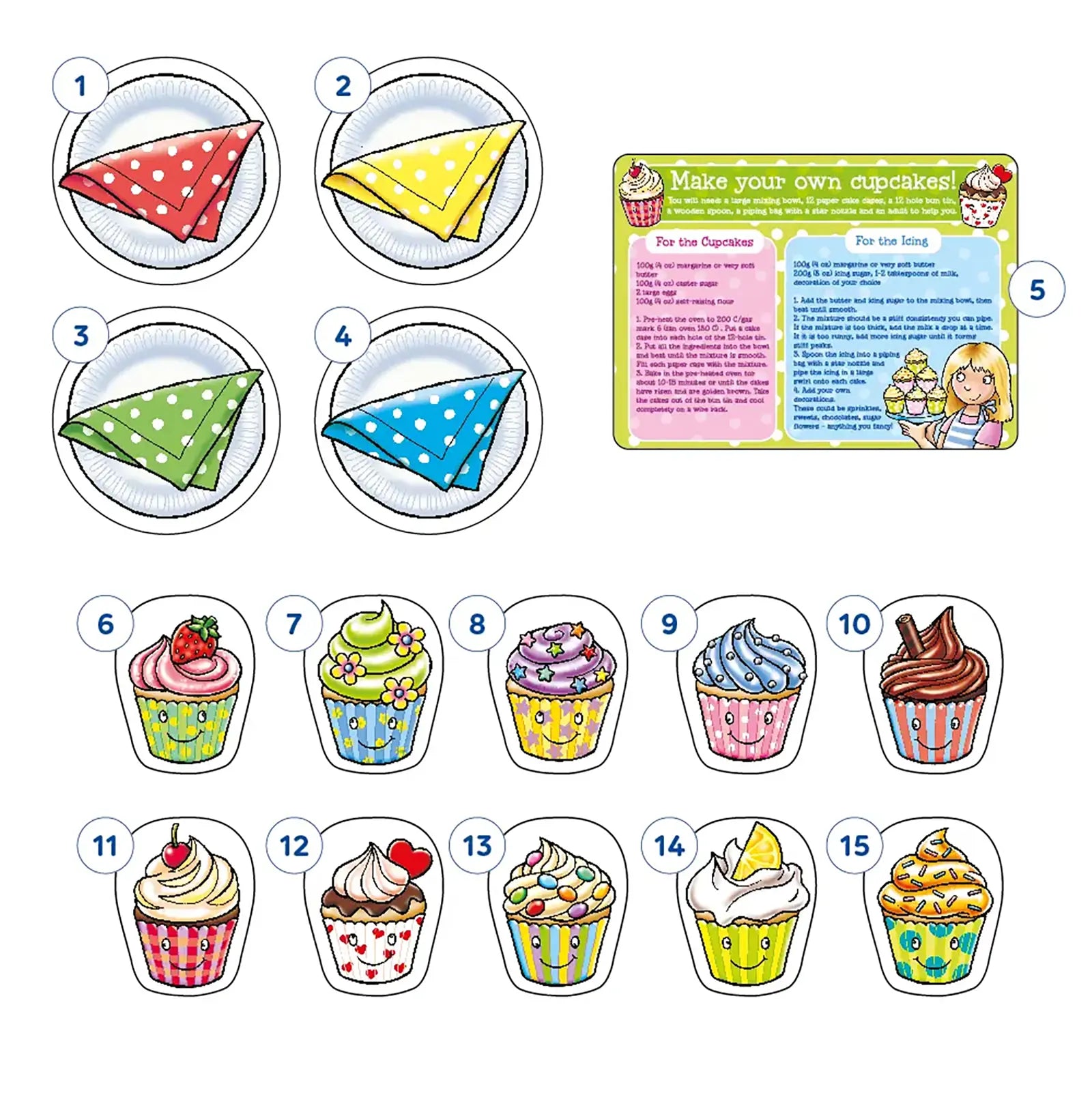 Orchard Toys Where's My Cupcake Game Misplaced Pieces 42